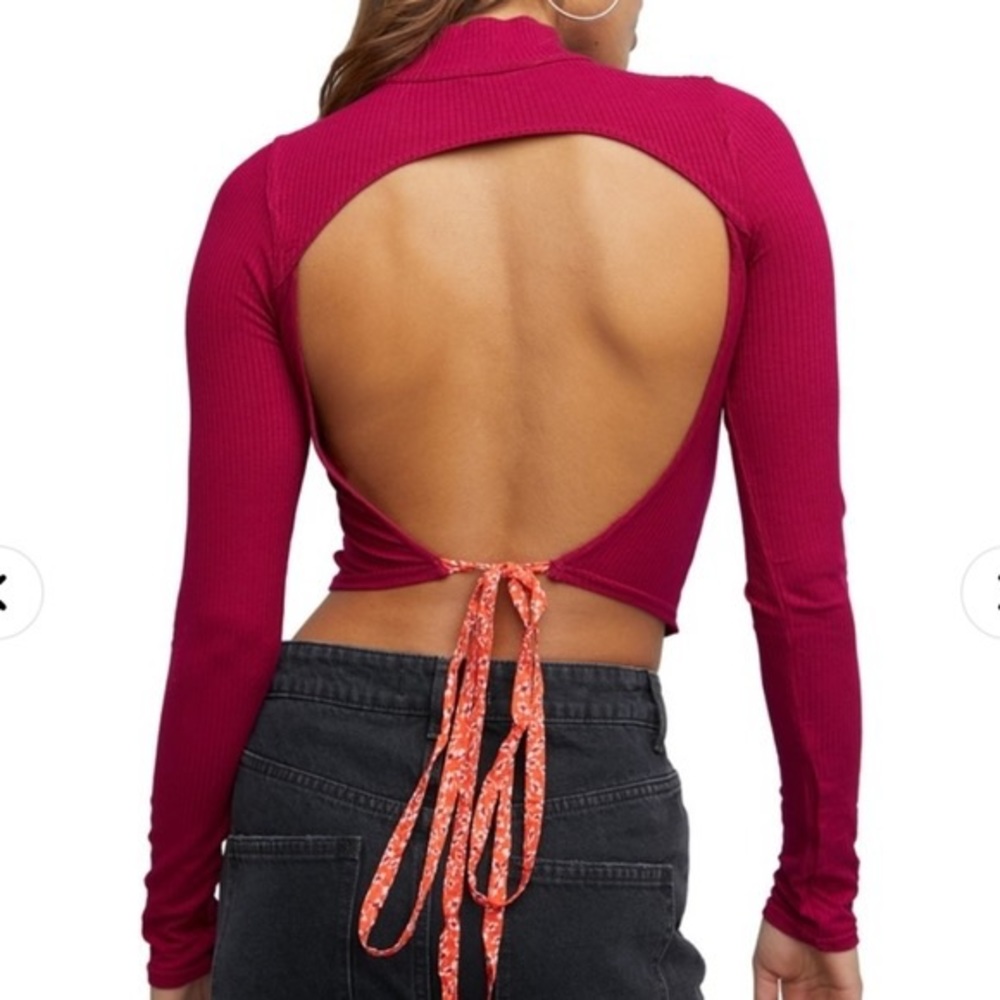 Free People Edge of Town Red Long Sleeve